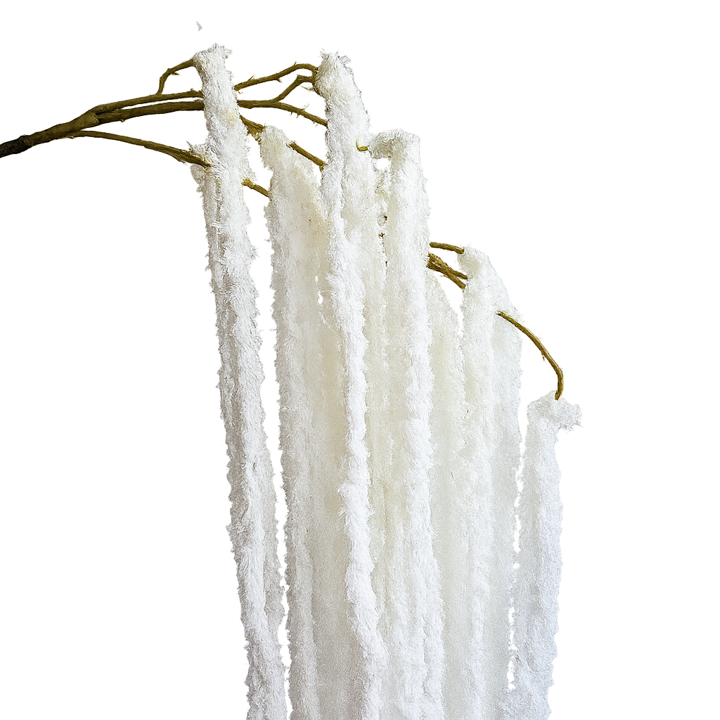 Cascading Millet Grass Stem — Porcelain White