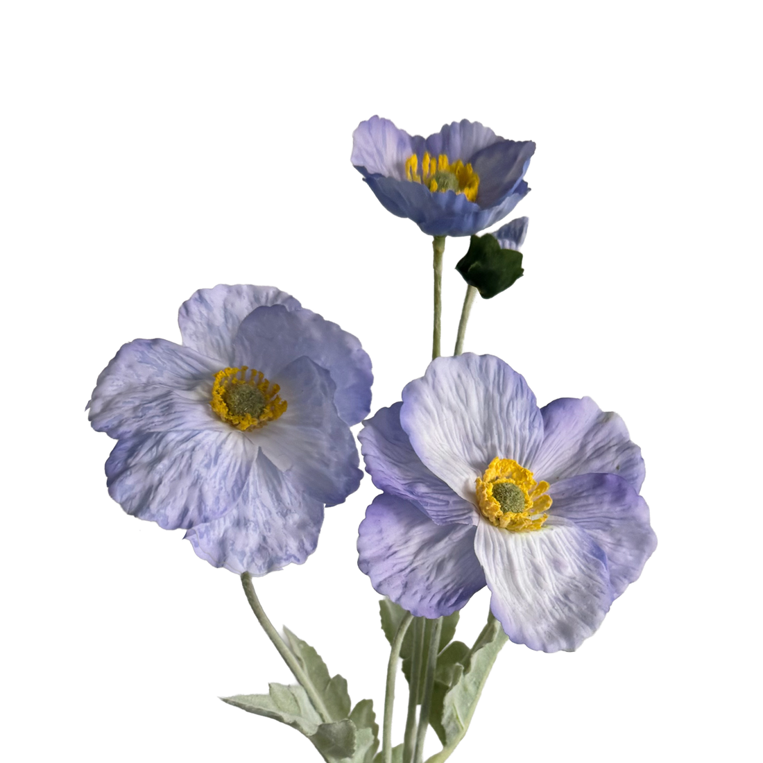 Poppy Spray with Bud — Soft Lilac