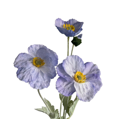 Poppy Spray with Bud — Soft Lilac