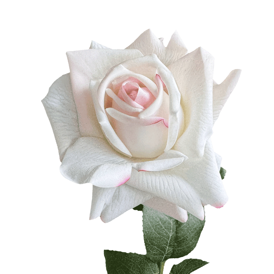 Ivory Blush artificial rose petal close-up